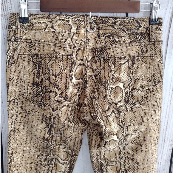 Tory Burch Snakeskin Python Print Super Skinny Jeans Women Size 26 35" TALL LONG - Picture 11 of 15